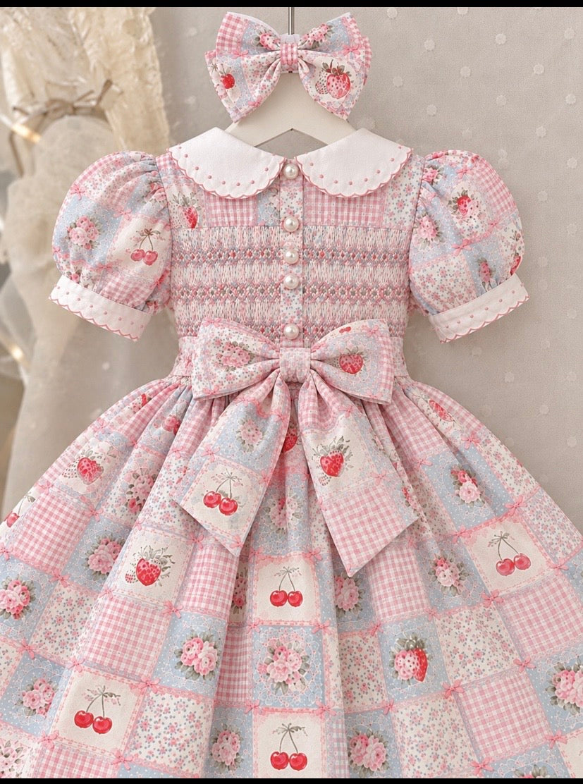 Dollys Dress Of Many Colours |Hand smocked PRE-ORDER