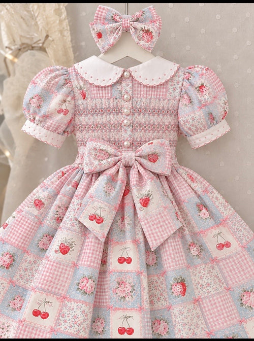 Dollys Dress Of Many Colours |Hand smocked PRE-ORDER