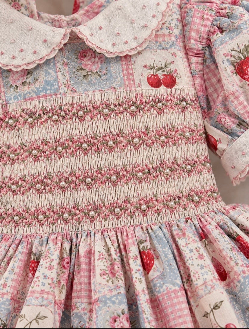 Dollys Dress Of Many Colours |Hand smocked PRE-ORDER