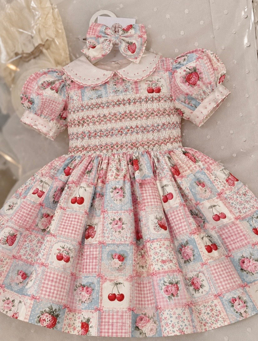 Dollys Dress Of Many Colours |Hand smocked PRE-ORDER